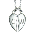 Pendentif coeur sécable gravé Pendentif coeur sécable gravé
