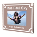 Plaque de rue personnalisée taupe avec photo Plaque de rue personnalisée taupe avec photo