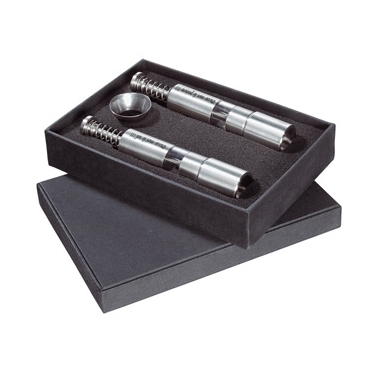 Set piston poivre et sel design gravé Set piston poivre et sel design gravé