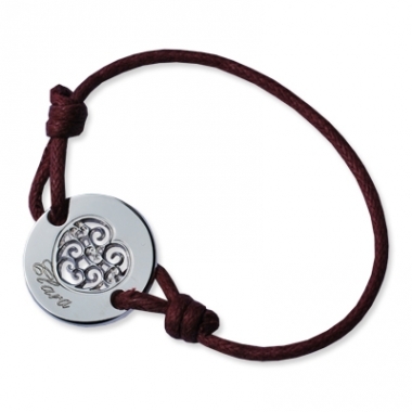 Bracelet rond coeur ajouré gravé Bracelet rond coeur ajouré gravé