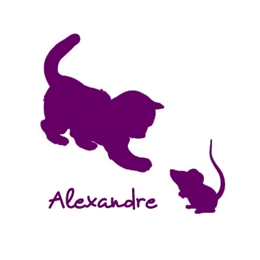 Stickers prénom chat et souris Stickers prénom chat et souris