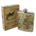 Flasque simili-cuir mappemonde Flasque simili-cuir mappemonde