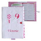 Protège carnet de santé personnalisé ballons roses