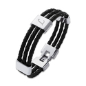 Bracelet cuir 3 cordons gravé Bracelet cuir 3 cordons gravé