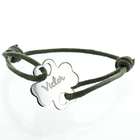 Bracelet trèfle ajouré coeur gravé