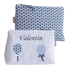 Trousse brodée ballons bleus