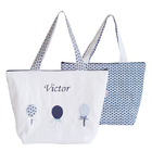 Grand sac brodé ballons bleus