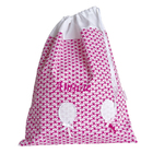 Sac à linge brodé ballons roses
