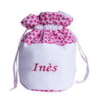 Trousse de toilette brodée singes roses