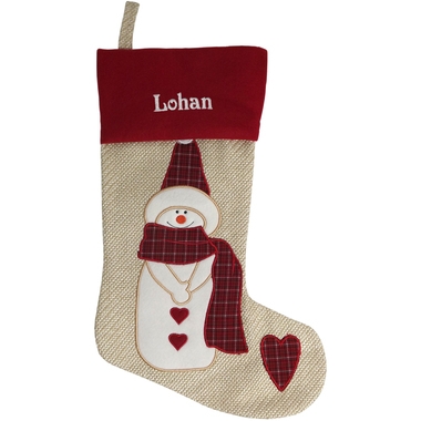 Chaussette de Noël brodée bonhomme de neige Chaussette de Noël brodée bonhomme de neige