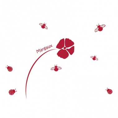 Stickers personnalisés fleur et coccinelles Stickers personnalisés fleur et coccinelles