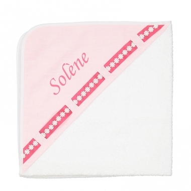 Cape de bain Flore brodée Cape de bain Flore brodée