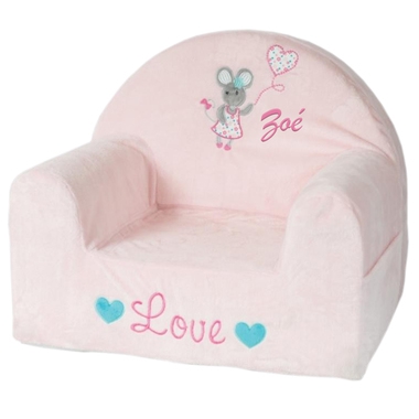 Fauteuil club bébé petite souris brodé Fauteuil club bébé petite souris brodé