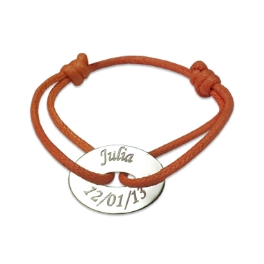 Bracelet jeton ovale gravé Bracelet jeton ovale gravé