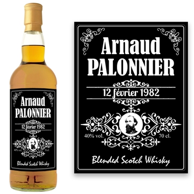 Bouteille de Whisky personnalisée prénom Bouteille de Whisky personnalisée prénom