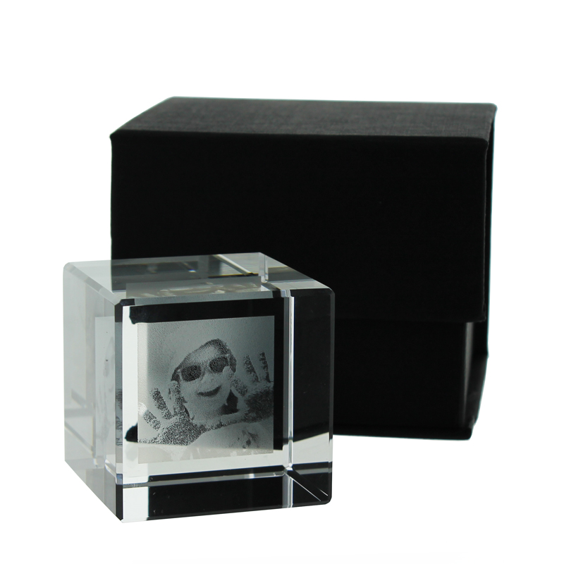 Cube verre photo gravé