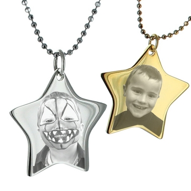 Pendentif photo gtoile gravé Pendentif photo gtoile gravé