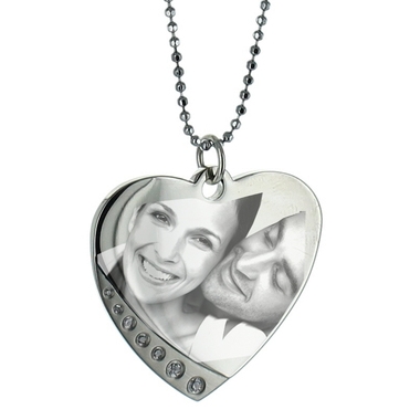 Pendentif photo coeur strass Pendentif photo coeur strass