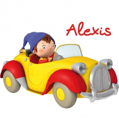 Stickers Oui Oui et sa voiture jaune Stickers Oui Oui et sa voiture jaune