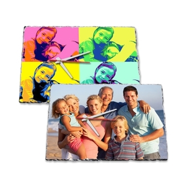 Horloge photo ardoise Horloge photo ardoise