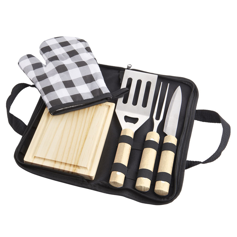 Trousse brodée pour ustensiles Barbecue