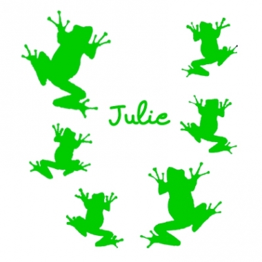 Stickers prénom 6 grenouilles Stickers prénom 6 grenouilles
