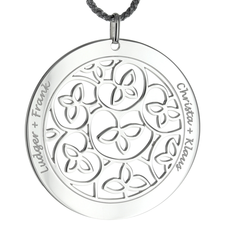 Pendentif rosace gravé prénom