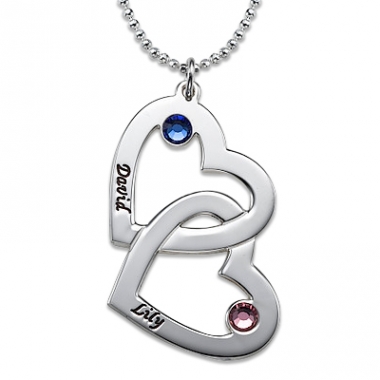 Collier deux coeurs entrelacés Collier deux coeurs entrelacés