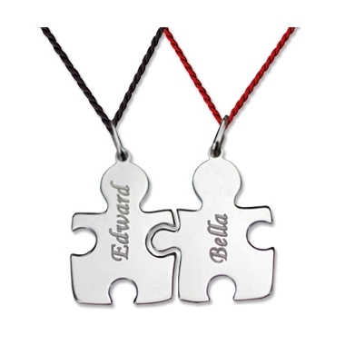Pendentif puzzle duo personnalisé Pendentif puzzle duo personnalisé