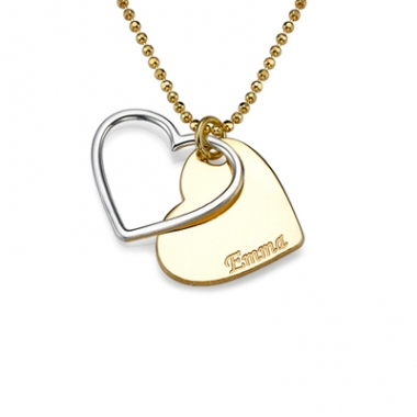 Pendentif coeur deux nuances prénom Pendentif coeur deux nuances prénom