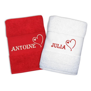 Ensemble de serviettes Saint Valentin Ensemble de serviettes Saint Valentin