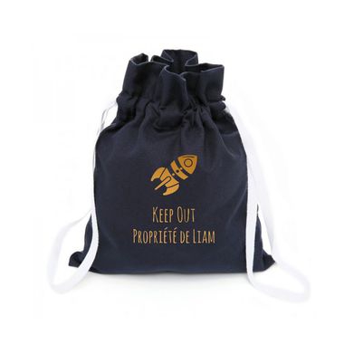 Sac à doudou personnalisé motif texte marine Sac à doudou personnalisé motif texte marine