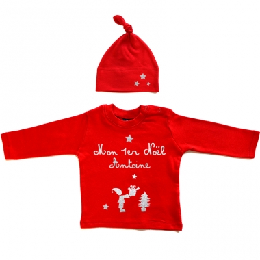 Tee-shirt de Noël et son bonnet Tee-shirt de Noël et son bonnet