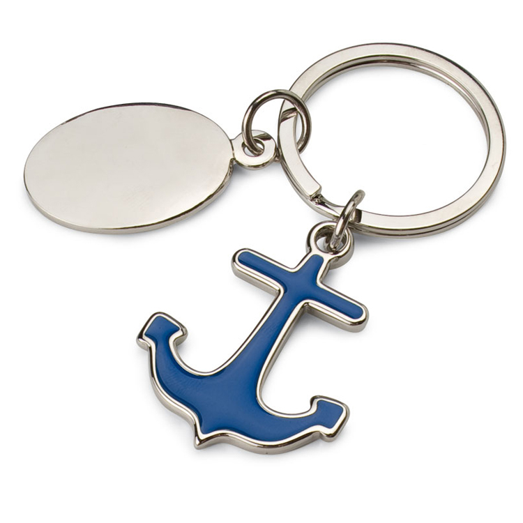 Porte-clés ancre bleue marine