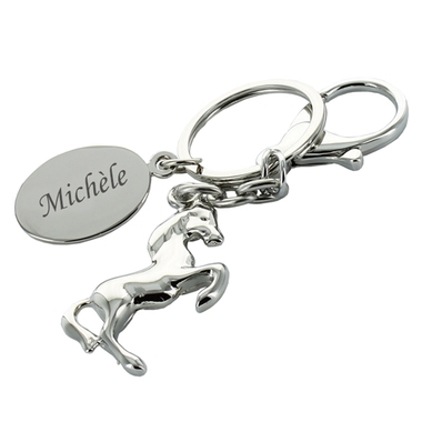 Porte-clés cheval médaille gravée Porte-clés cheval médaille gravée