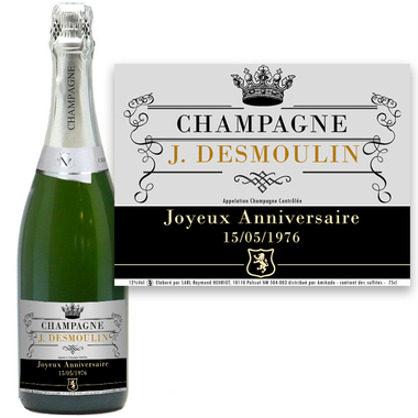 Bouteille de champagne personnalisée Bouteille de champagne personnalisée