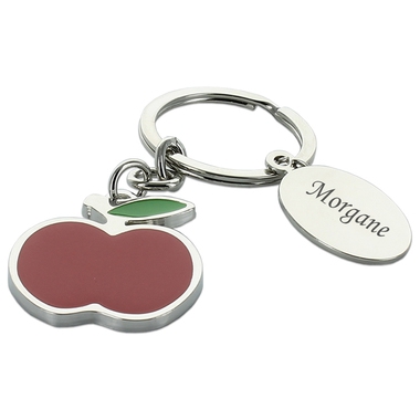 Porte-clés pomme prénom gravé Porte-clés pomme prénom gravé