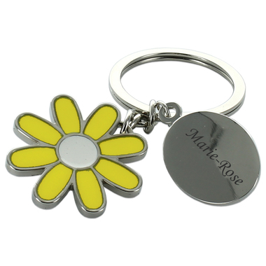 Porte-clés fleur des champs gravé Porte-clés fleur des champs gravé