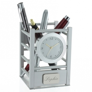Pot à crayons horloge gravé Pot à crayons horloge gravé