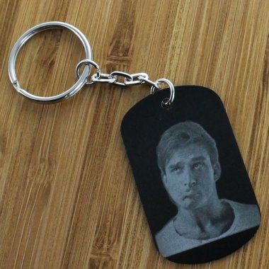 Porte-clés plaque noir photo