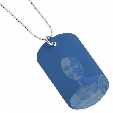 Pendentif plaque bleu personnalisé Pendentif plaque bleu personnalisé
