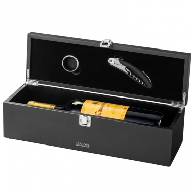 Coffret sommelier noir ouvert Coffret sommelier noir ouvert