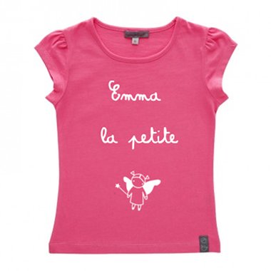 T-shirt fille rose personnalisé