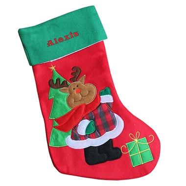 Botte de Noël renne brodée Botte de Noël renne brodée