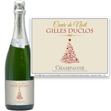 Bouteille de champagne de Noël personnalisé Bouteille de champagne de Noël personnalisé