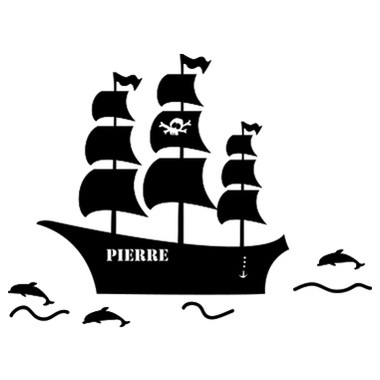 Stickers personnalisés bateau de pirate Stickers personnalisés bateau de pirate