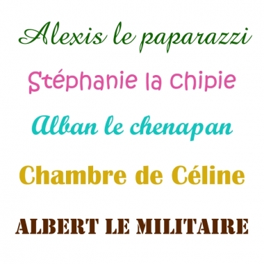 Stickers textes au choix Stickers textes au choix