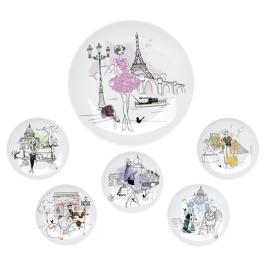 6 assiettes à dessert parisiennes
