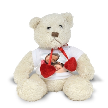Peluche photo personnalisée ours blanc Peluche photo personnalisée ours blanc