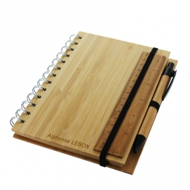 Carnet de note bambou gravé Carnet de note bambou gravé